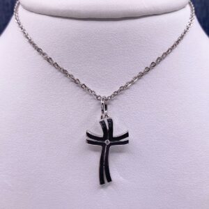 White Gold Cross with Negative Space