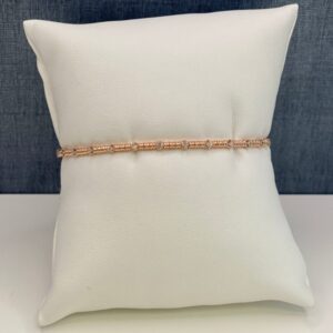 Rose Gold and Diamond Bracelet with Titanium Wire
