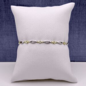 Two Tone Patterned Diamond Bracelet