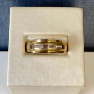 Yellow Gold Ring with Channel Set Baguettes