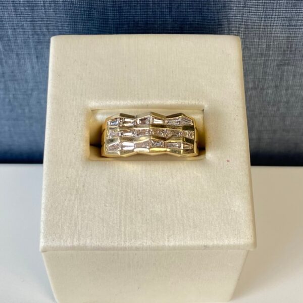 Hills and Valleys Yellow Gold and Diamond Ring