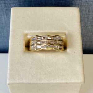 Hills and Valleys Yellow Gold and Diamond Ring