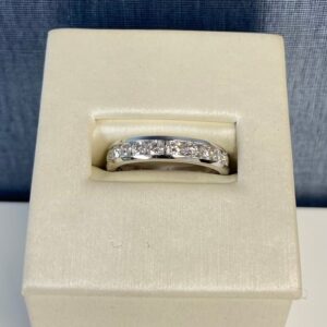 Channel Set Diamonds in White Gold Wedding Band