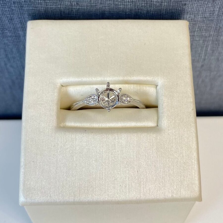 Empty Setting with Diamonds and Milgrain Detail