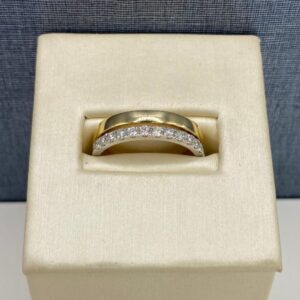 Two Tone and Diamond Fashion Band