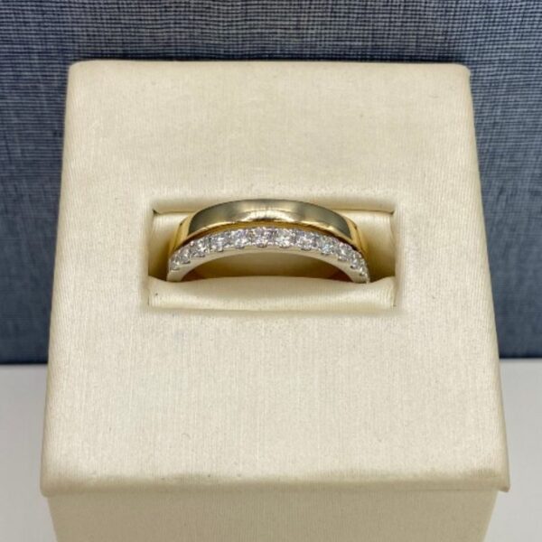 Two Tone and Diamond Fashion Band