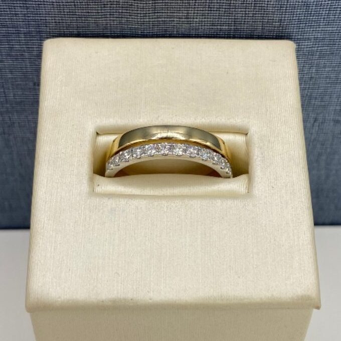 Two Tone and Diamond Fashion Band