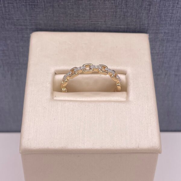 Diamond and Yellow Gold Chain Style Ring
