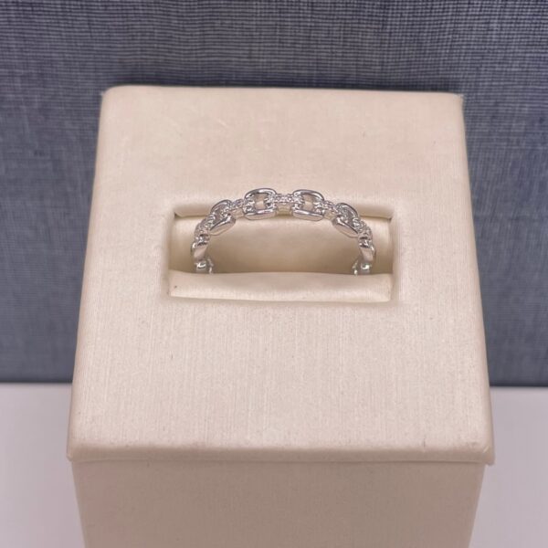 Diamond and White Gold Cable Ring