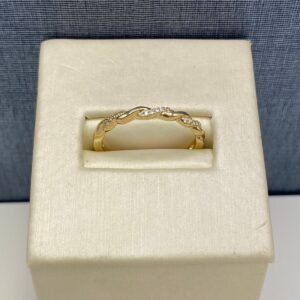 Twisted Diamond and Gold Stackable