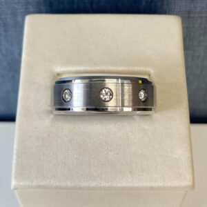 Gent's Colbalt Ring with Three Diamonds