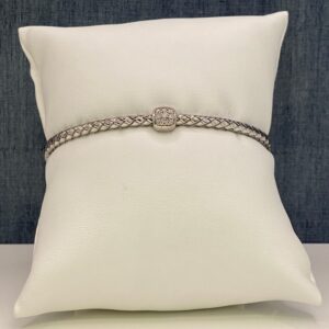 Diamond and Sterling Silver Bangle