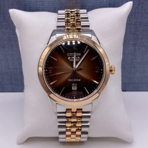 Two Tone Citizen Eco Drive with Chocolate Brown Dial