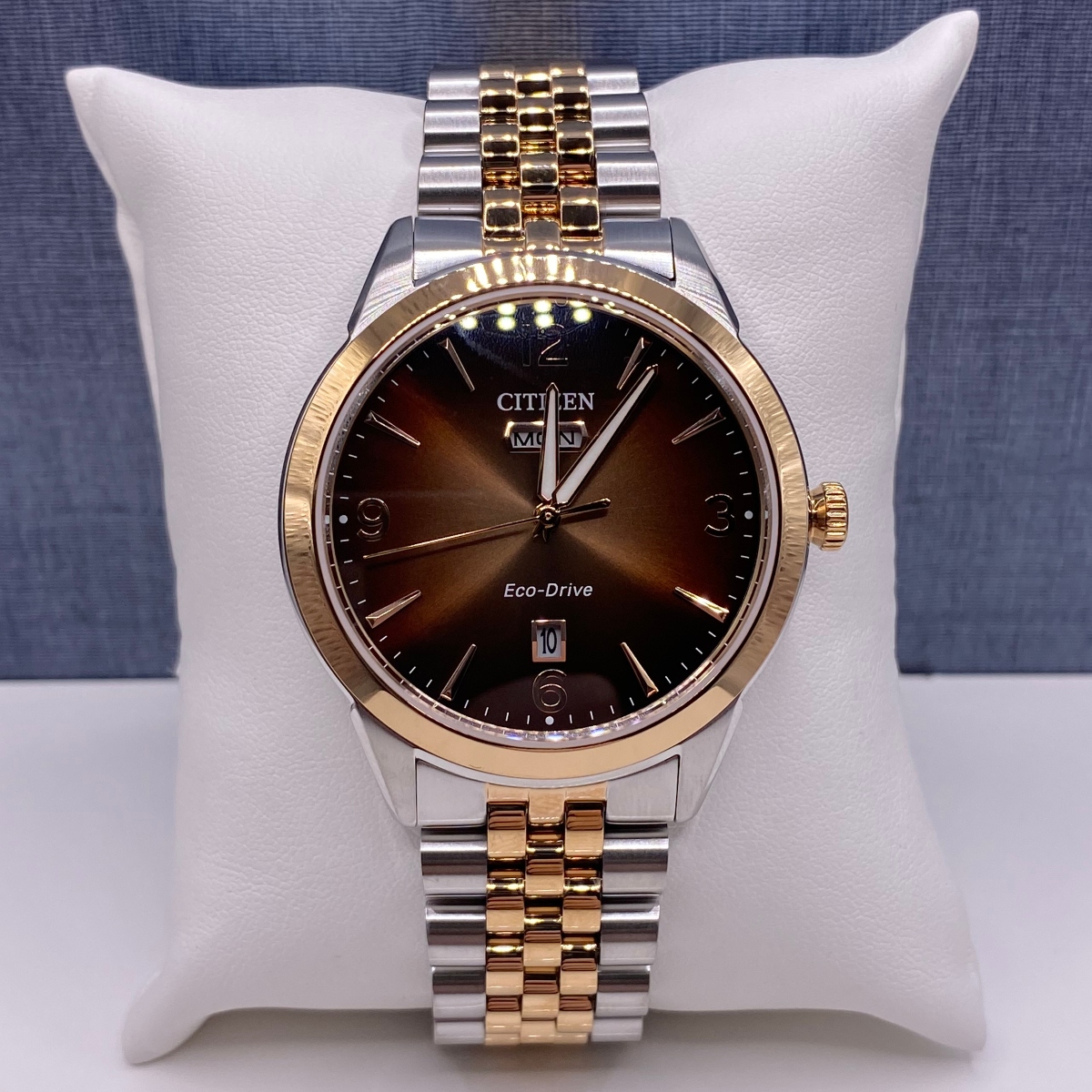 Two Tone Citizen Eco Drive with Chocolate Brown Dial