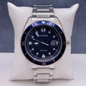White and Blue Eco Drive with Glow in the Dark Hands