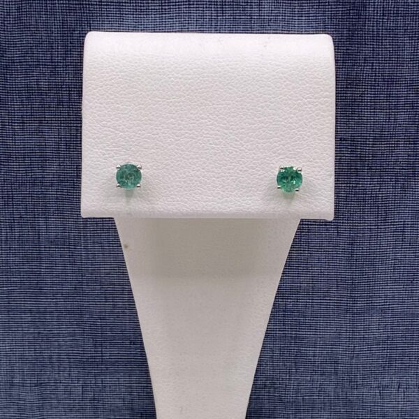 Emerald and White Gold Studs