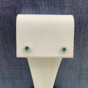 Emerald and Diamond Studs