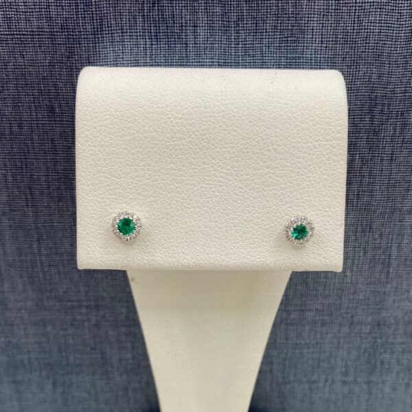 Emerald and Diamond Studs