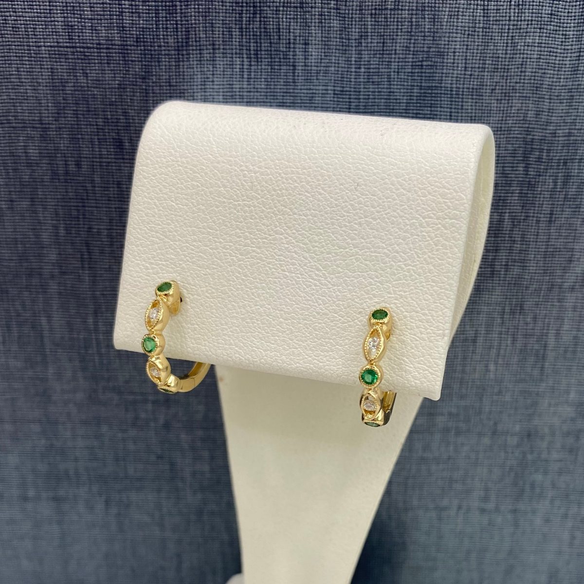 Emerald and Diamond Huggies