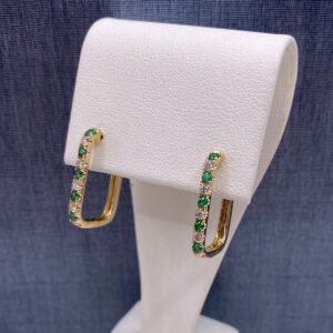 Emerald and Diamond Huggies