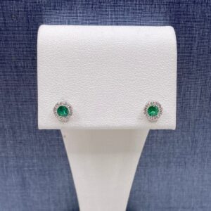 Emerald and Diamond Studs