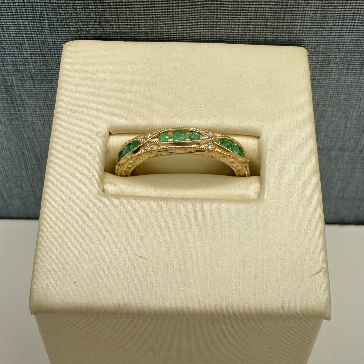 Emerald and Diamond Fashion Band