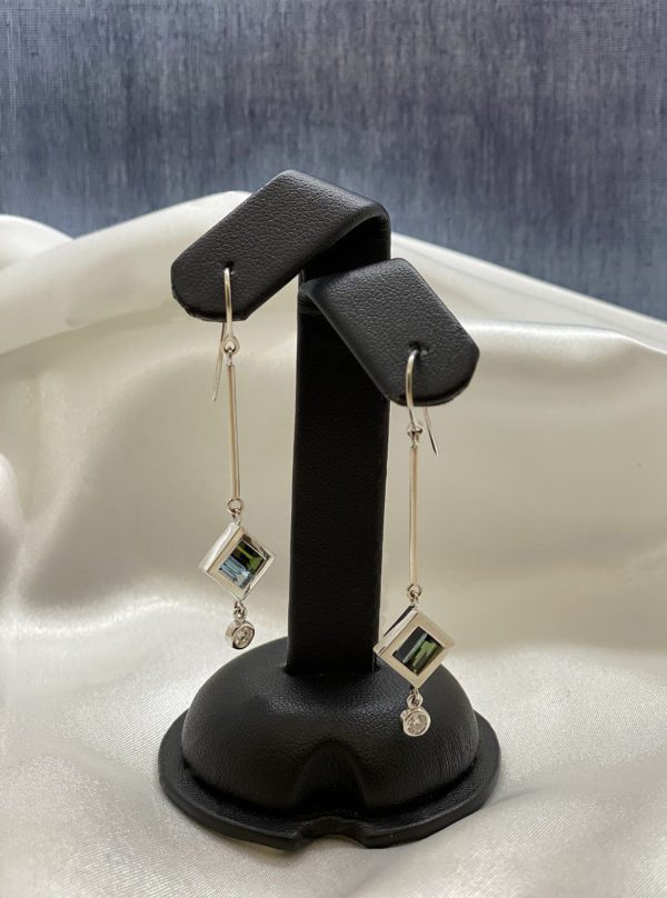 14kw, Tourmaline and Diamond Earrings