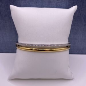 Two Tone Bangle with CZs