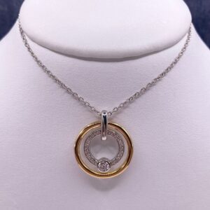 Two Tone Necklace with Nested CZs