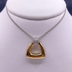 CZ and Two Tone Statement Necklace