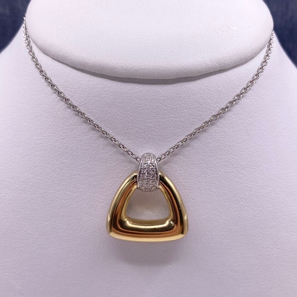 CZ and Two Tone Statement Necklace