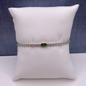 Two Tone Crystal Bracelet in Plated Sterling