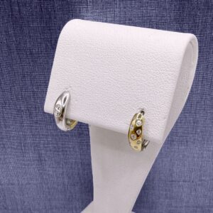 Reversible Sterling and Plated Crystal Huggies