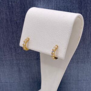 Crystal Huggies in Plated Sterling