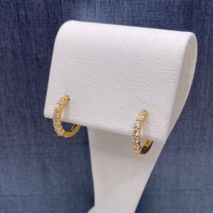 Gold Plated Huggies with Crystals