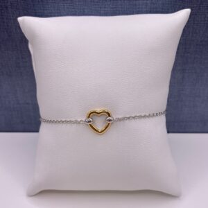 Two Tone Heart Bracelet in Plated Sterling