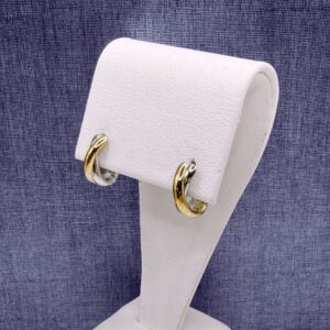 Criss Cross Plated Sterling Huggies