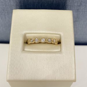 Diamond Stackable in Twisted 14k Yellow Gold