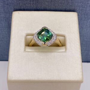 Cushion Cut Tourmaline Statement Ring