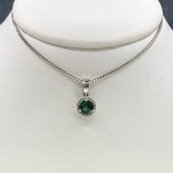 Green Tourmaline and Diamond Pendant