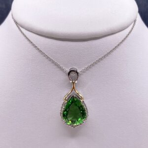 Two Tone Tourmaline Statement Pendant
