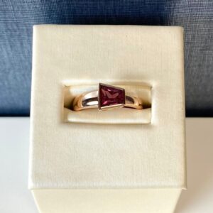 Garnet Accent Ring in Rose Gold