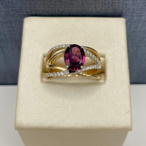 Garnet and Diamond Fashion Ring