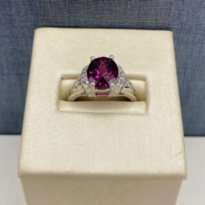 Garnet and Diamond Statement Ring