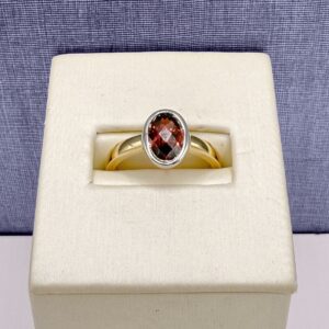 Two Tone Garnet Ring