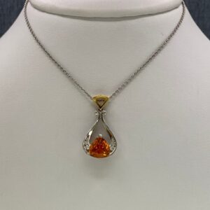 Two Tone Garnet and Diamond Necklace