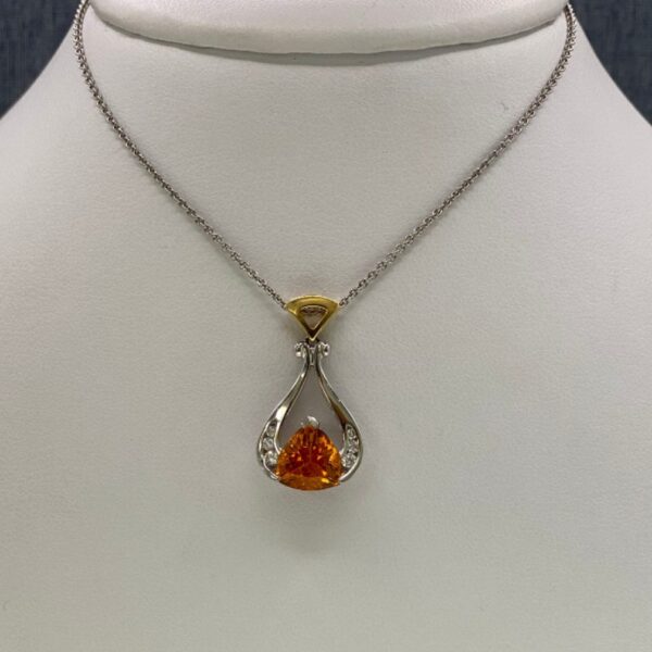 Two Tone Garnet and Diamond Necklace