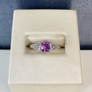Garnet White Gold Ring