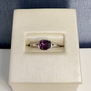 Garnet and White Gold Ring