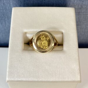 Negative Space Yellow Gold Coin Ring